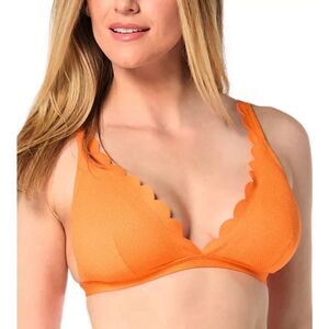 KATE SPADE New York Satsuma Scalloped Pique Underwire Bikini Top Bra Small S
